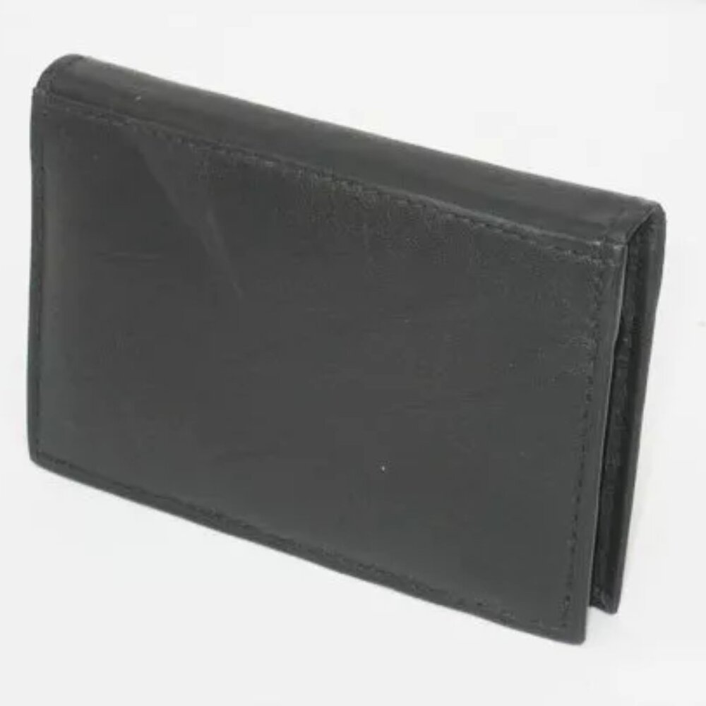 NWT Genuine Leather Unisex Black Wallet for Credit Card, ID, & Pictures